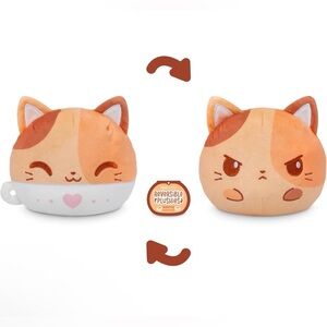 Reversible Orange Cat Plushie - Cute Mood-Changing Cat